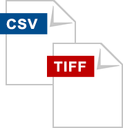 読み取ったデータCSV形式で出力。TIFFなどのイメージデータの利用も可能。