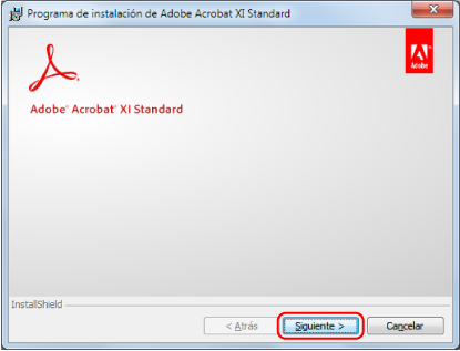 Programa de instalación de Adobe Acrobat XI Standard