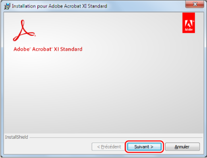 Installation pour Adobe Acrobat XI Standard