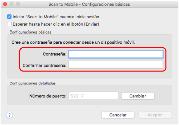 Scan to Mobile - Configuraciones básicas