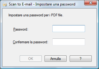 Scan to E-mail - Impostare una password