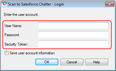 Scan to Salesforce Chatter - Login