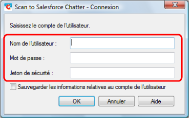 Scan to Salesforce Chatter - Connexion