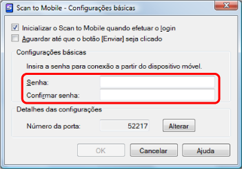 Scan to Mobile - Configurações básicas