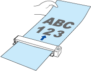 Festhalten eines Dokuments mit einer langen Seite