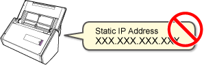 Setting a Static IP Address Is Not Supported