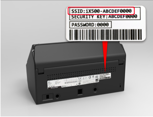 Etiqueta en la parte de atrás del iX500