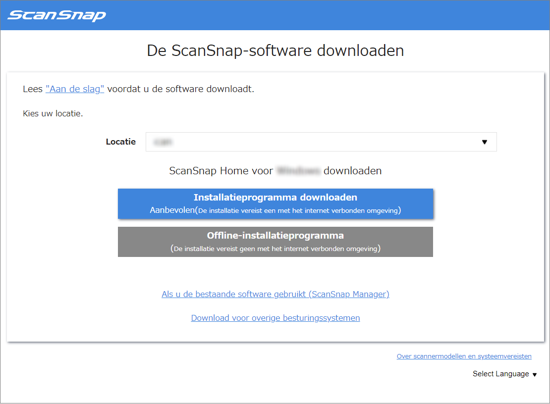 De ScanSnap-software downloaden